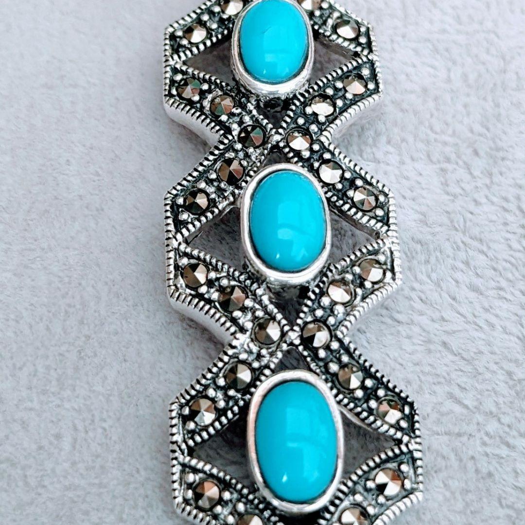 ＊NEW＊トルコ製 ハンドメイド ターコイズ&925Silverペンダントトップ