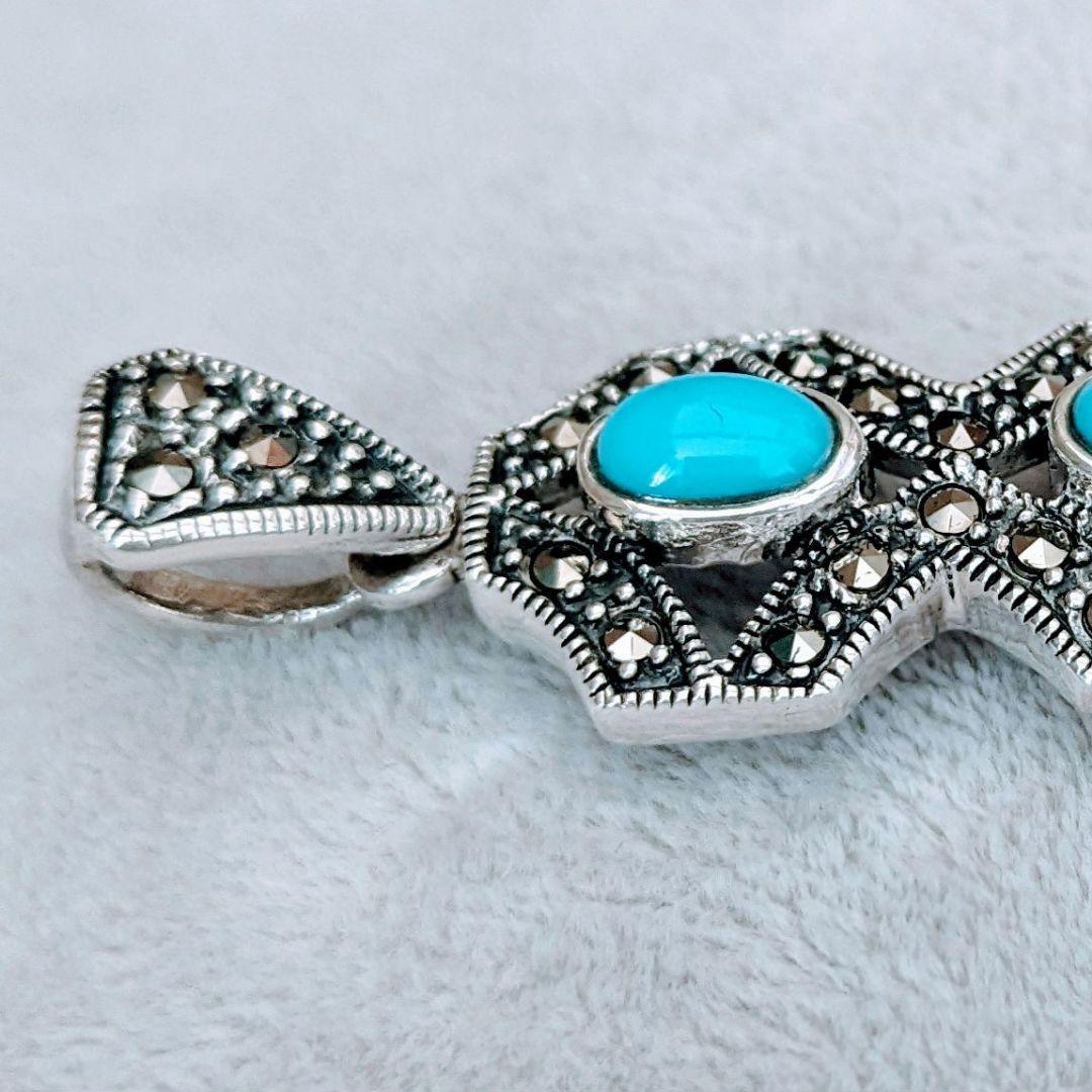 ＊NEW＊トルコ製 ハンドメイド ターコイズ&925Silverペンダントトップ