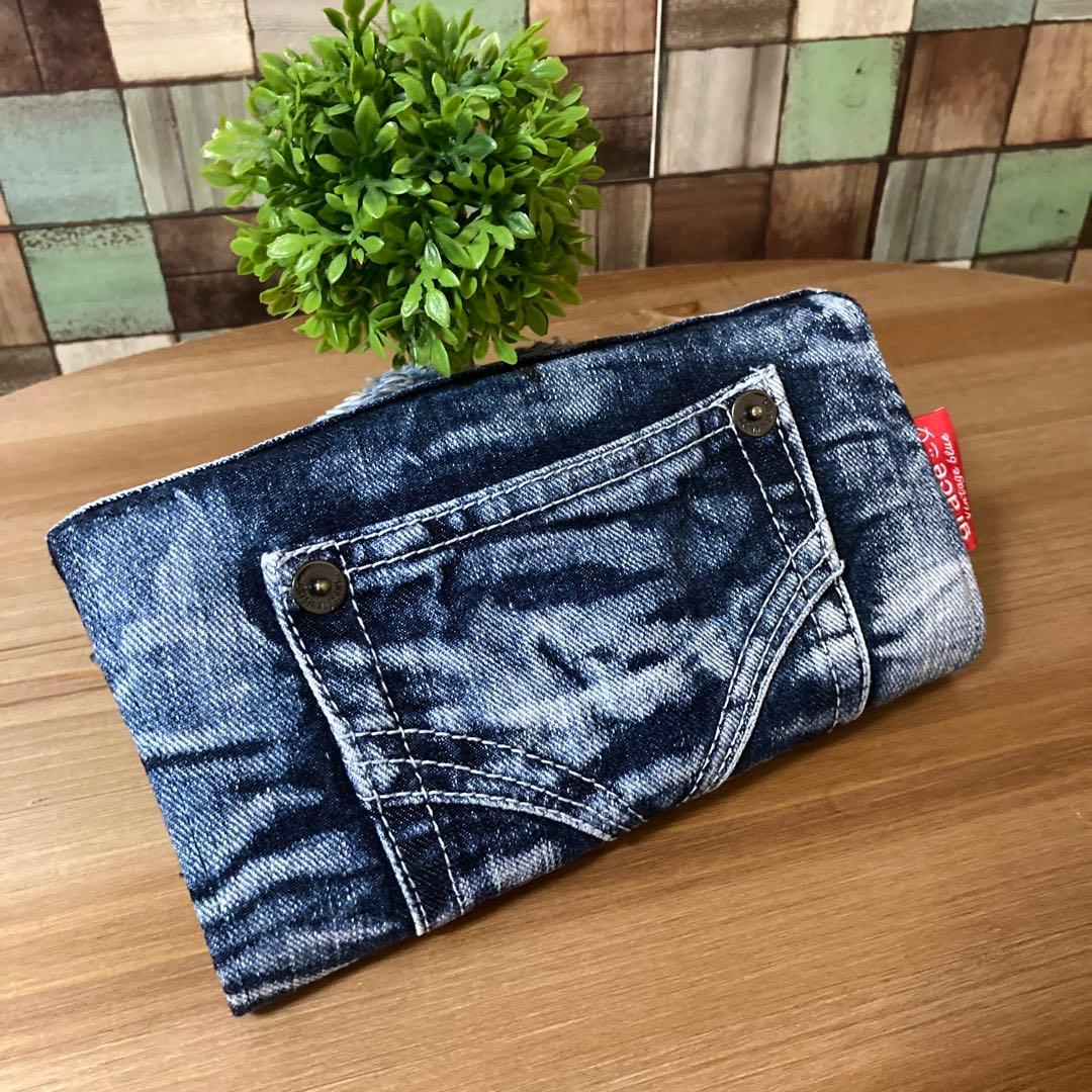 デニムリメイク 長財布୨୧