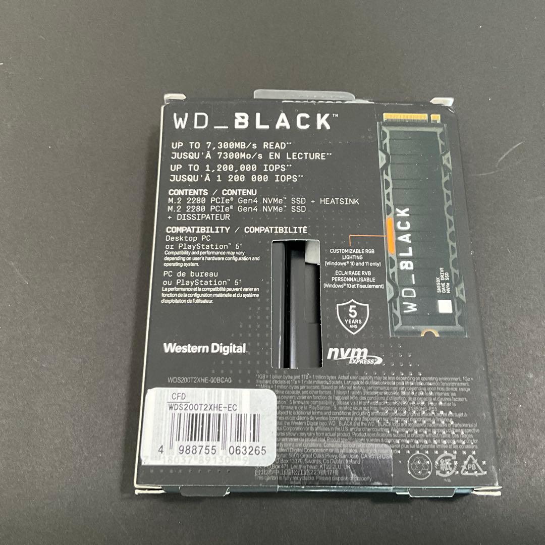 【ジャンク品】WD_BLACK SN850X NVMe SSD 2TB
