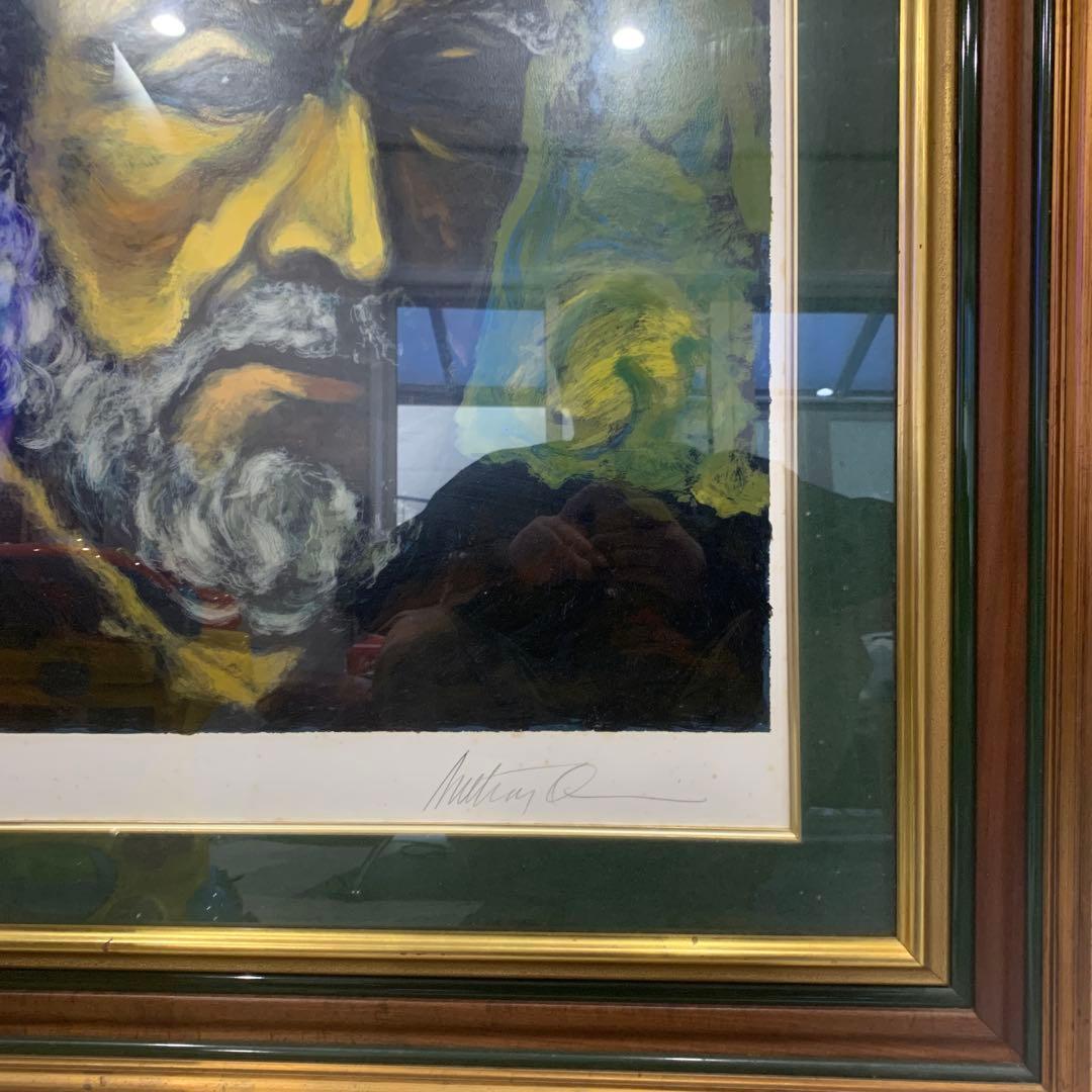 M. M. M. 油彩画 金色フレーム