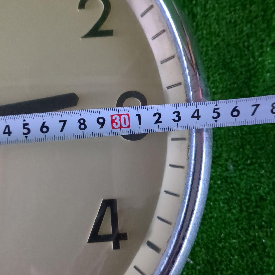 【36㌢】昭和レトロ　SEIKO アナログ掛時計 クリーム色 　ビンテージ時計