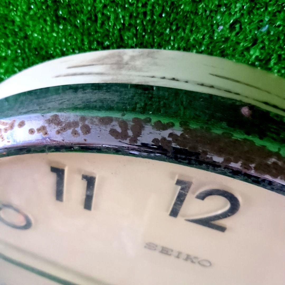 【36㌢】昭和レトロ　SEIKO アナログ掛時計 クリーム色 　ビンテージ時計