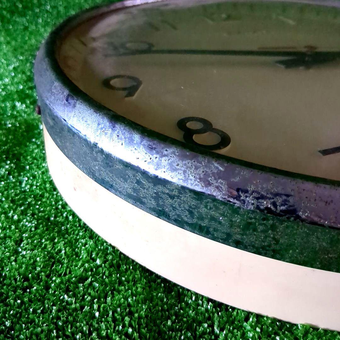 【36㌢】昭和レトロ　SEIKO アナログ掛時計 クリーム色 　ビンテージ時計