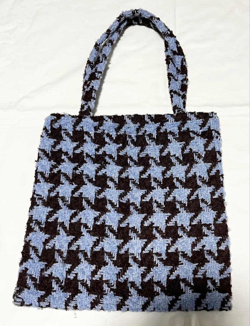 シャネル CHANEL 千鳥柄ブルー ス スパンコール　トートバッグ