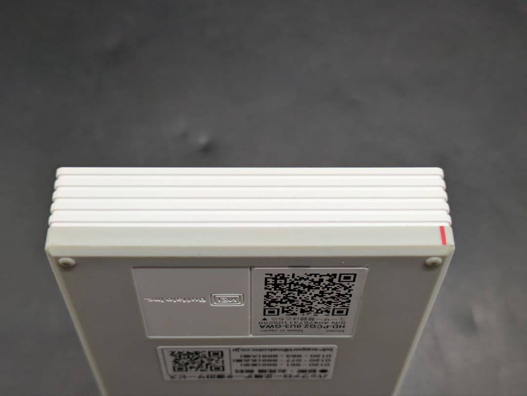 BUFFALO HD-PCG2.0U3-GWA 外付け ポータブルHDD 2TB