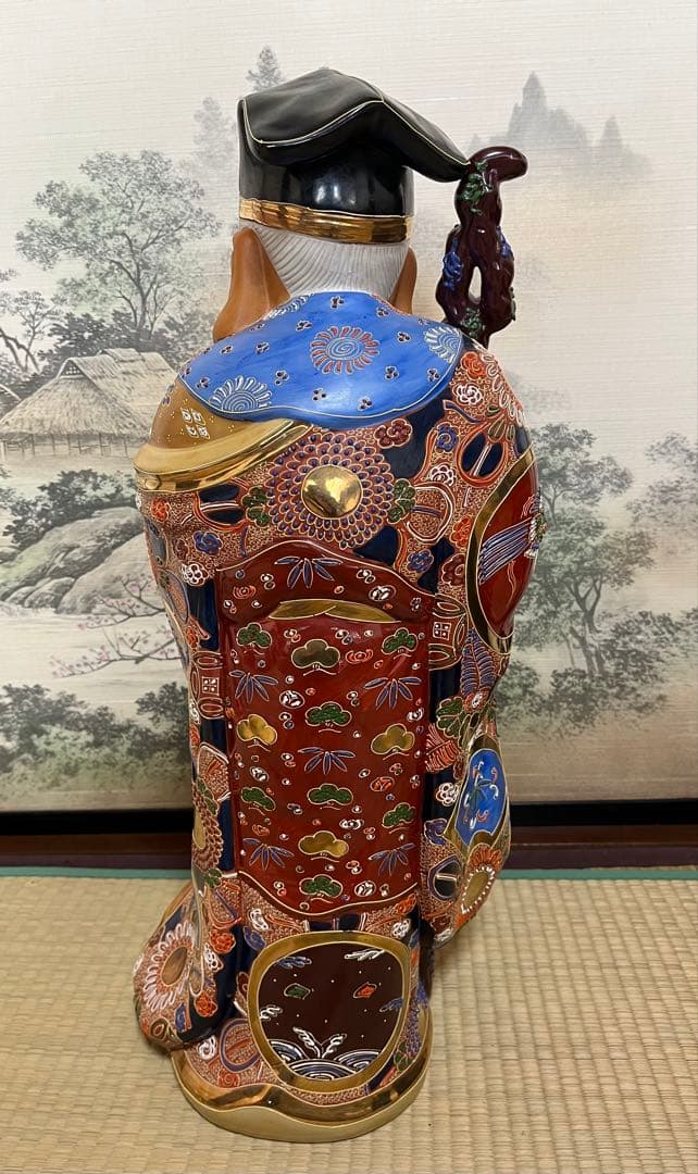 伝統的な中国の仙人 陶器像 長寿金運運気上昇　縁起物　中国美術