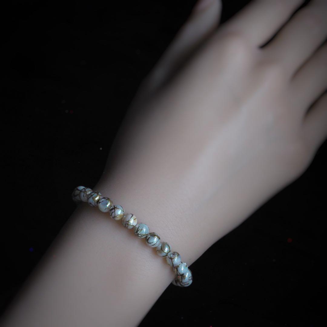 【Mahalo☆3588】ドローレンチ◇天然シェルパールのゴムブレスレット