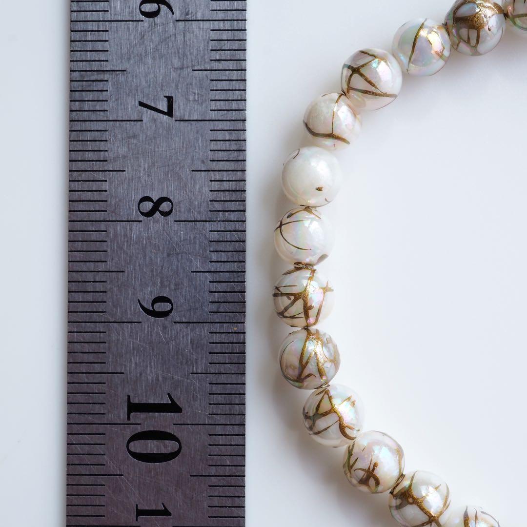 【Mahalo☆3588】ドローレンチ◇天然シェルパールのゴムブレスレット