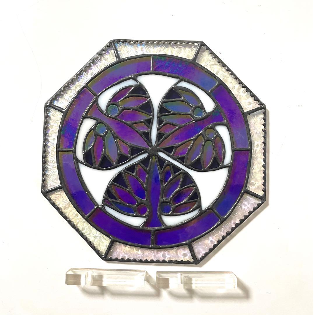 ステンドグラスパネル【葵紋】