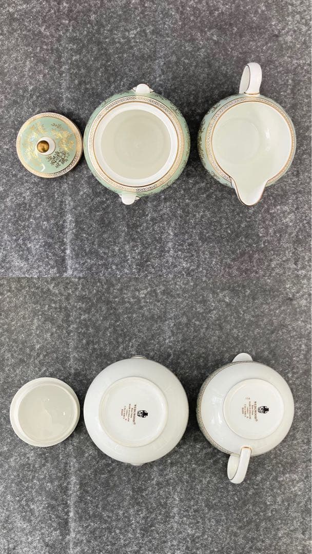 大人気☆ウェッジウッド☆コロンビア☆セージグリーン☆ティーセット☆金彩☆グリーン