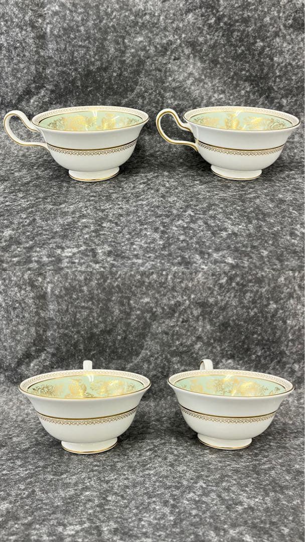 大人気☆ウェッジウッド☆コロンビア☆セージグリーン☆ティーセット☆金彩☆グリーン