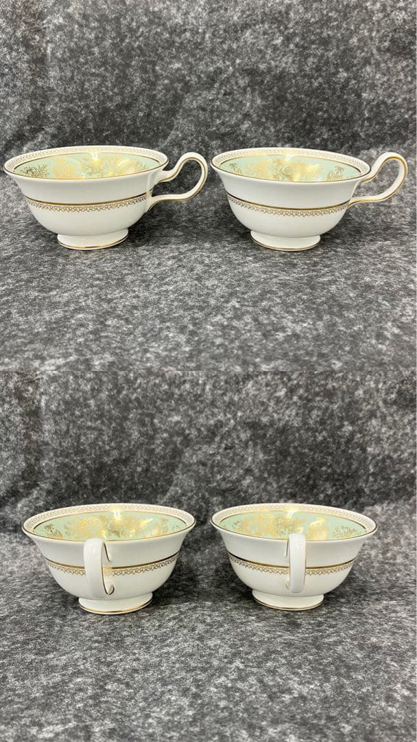 大人気☆ウェッジウッド☆コロンビア☆セージグリーン☆ティーセット☆金彩☆グリーン