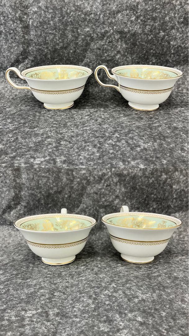 大人気☆ウェッジウッド☆コロンビア☆セージグリーン☆ティーセット☆金彩☆グリーン