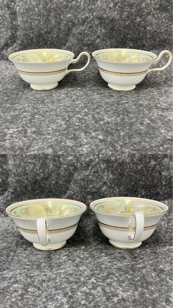 大人気☆ウェッジウッド☆コロンビア☆セージグリーン☆ティーセット☆金彩☆グリーン