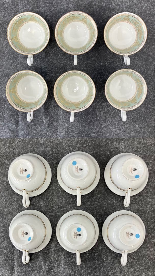 大人気☆ウェッジウッド☆コロンビア☆セージグリーン☆ティーセット☆金彩☆グリーン