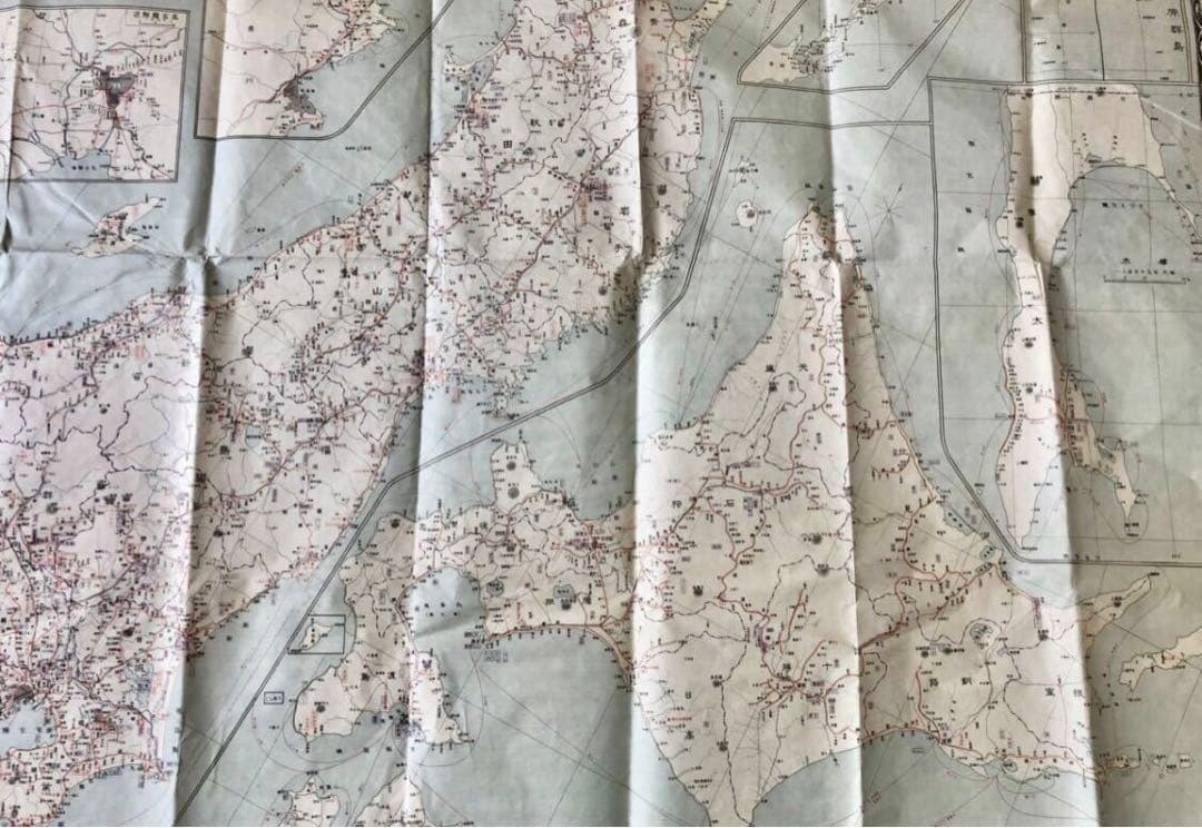 大正時代発行　名所名物民謡案内「大日本旅行地図」戦前古地図　古文書　東京日日新聞