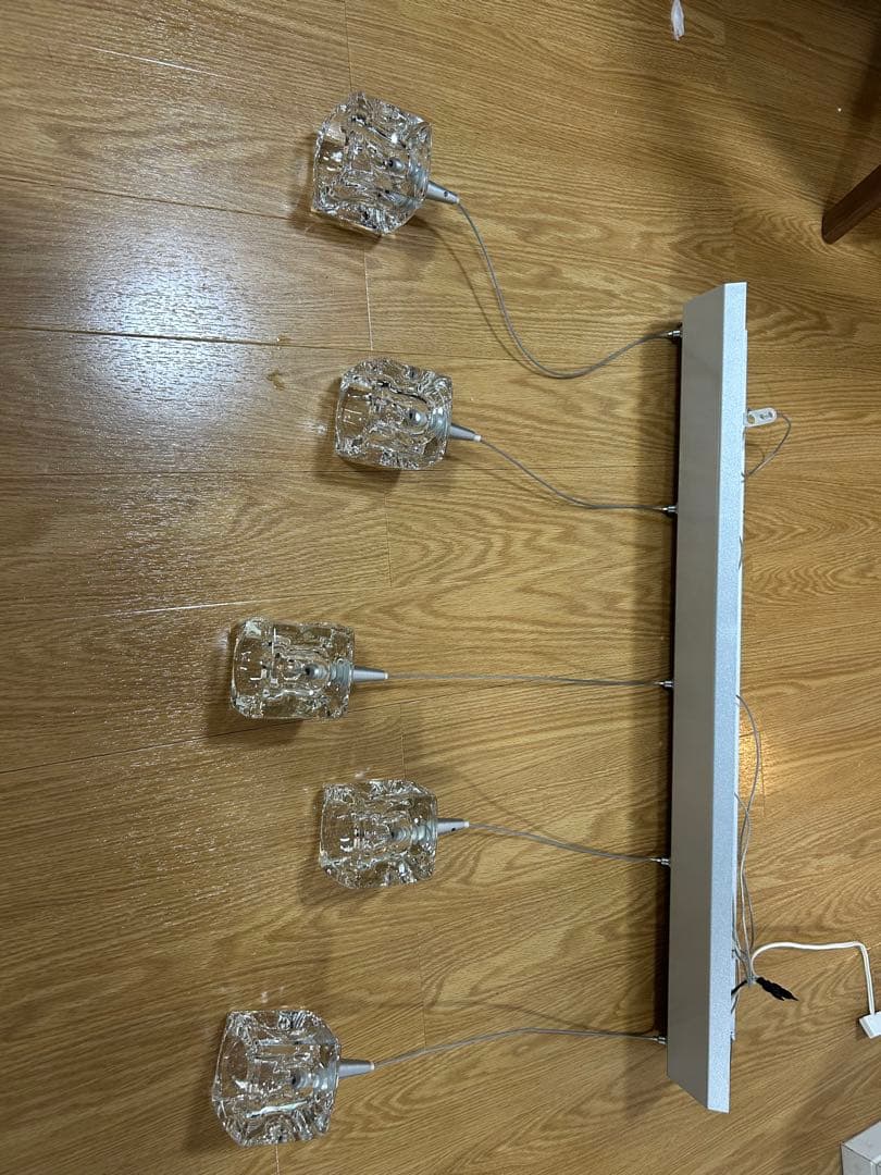 KISHIMA　５灯　ガラスキューブ　ペンダントライト　ハロゲン灯