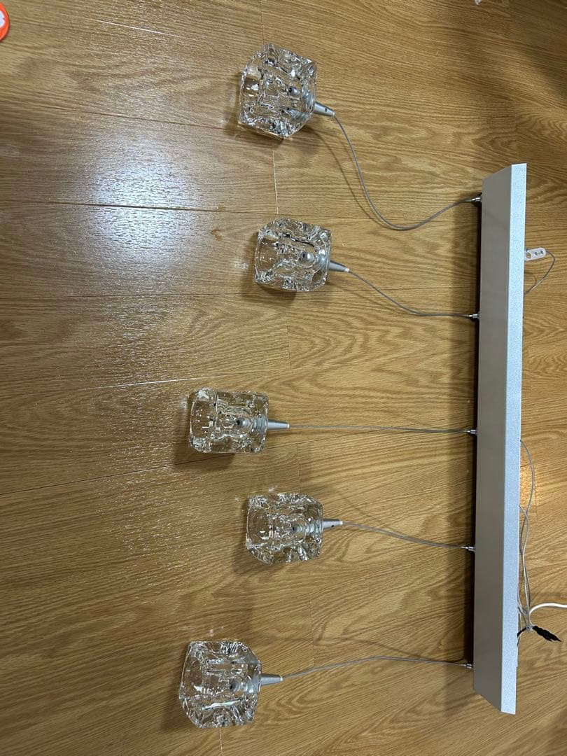 KISHIMA　５灯　ガラスキューブ　ペンダントライト　ハロゲン灯