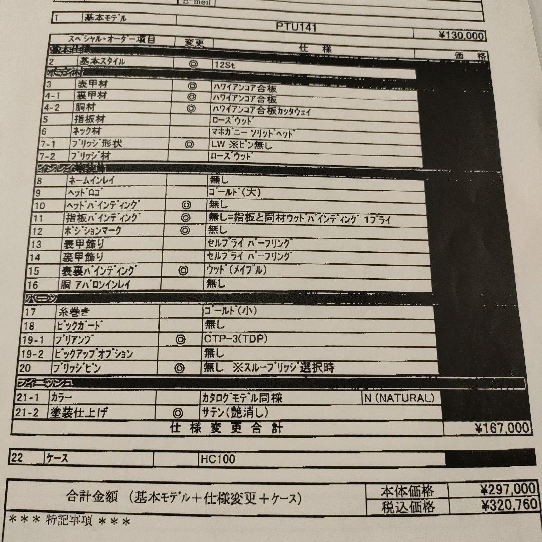 Takamine 100custom 12弦ギター オーダー品　ハードケース付き