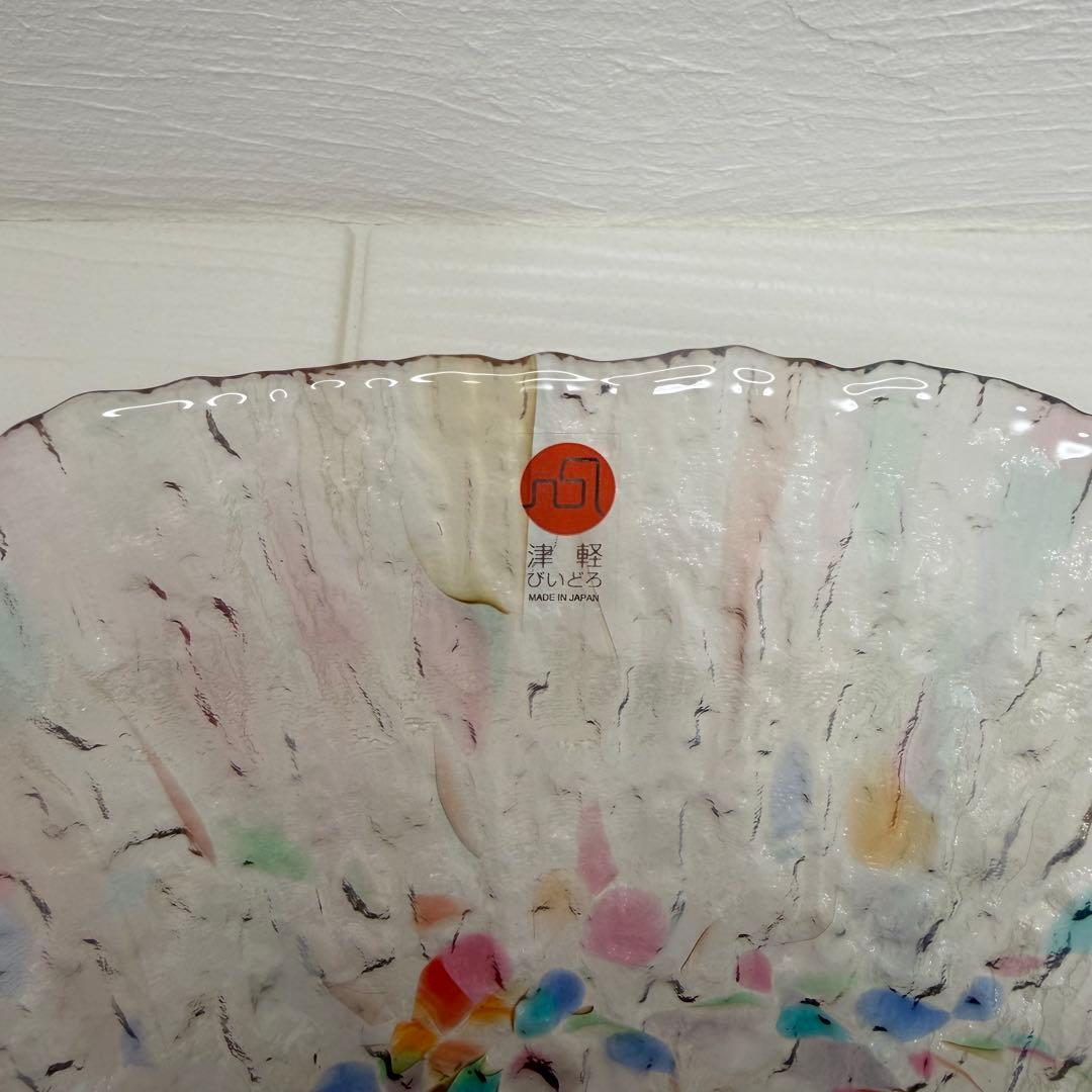 津軽びいどろ ねぶた 水盤 大皿 大鉢 直径34.5cm 箱付