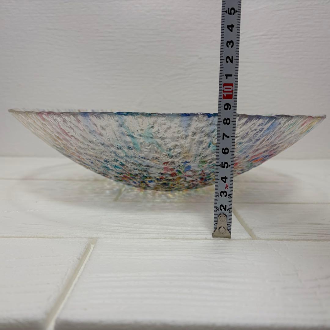 津軽びいどろ ねぶた 水盤 大皿 大鉢 直径34.5cm 箱付