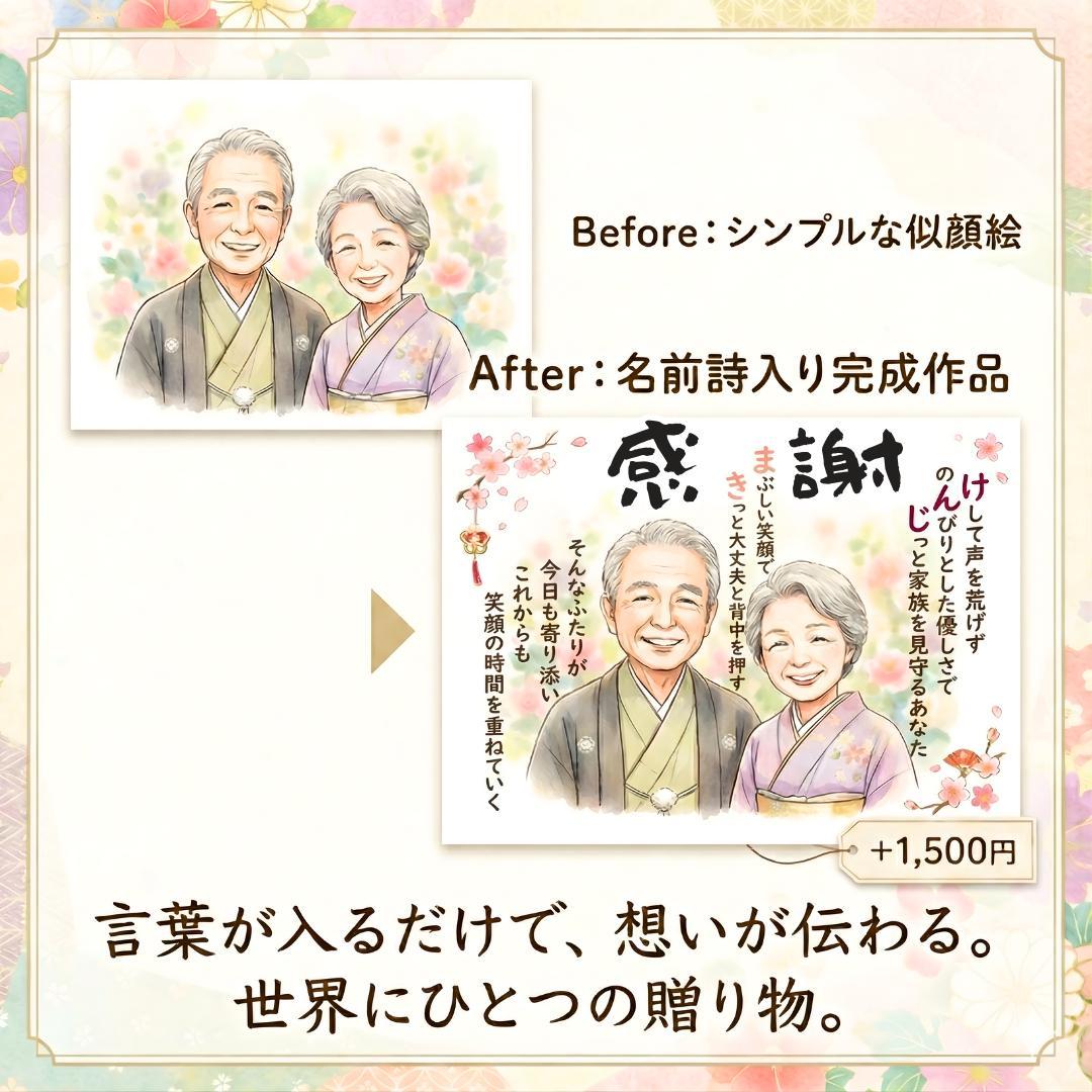 【 まゆまゆ 様】大切な想いを形にあたたかい 似顔絵オーダー 名前ポエム 名前詩