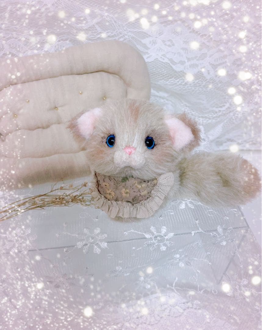 新作☆ ハンドメイドぬいぐるみ　ふわふわ♡たれみみこねこちゃん