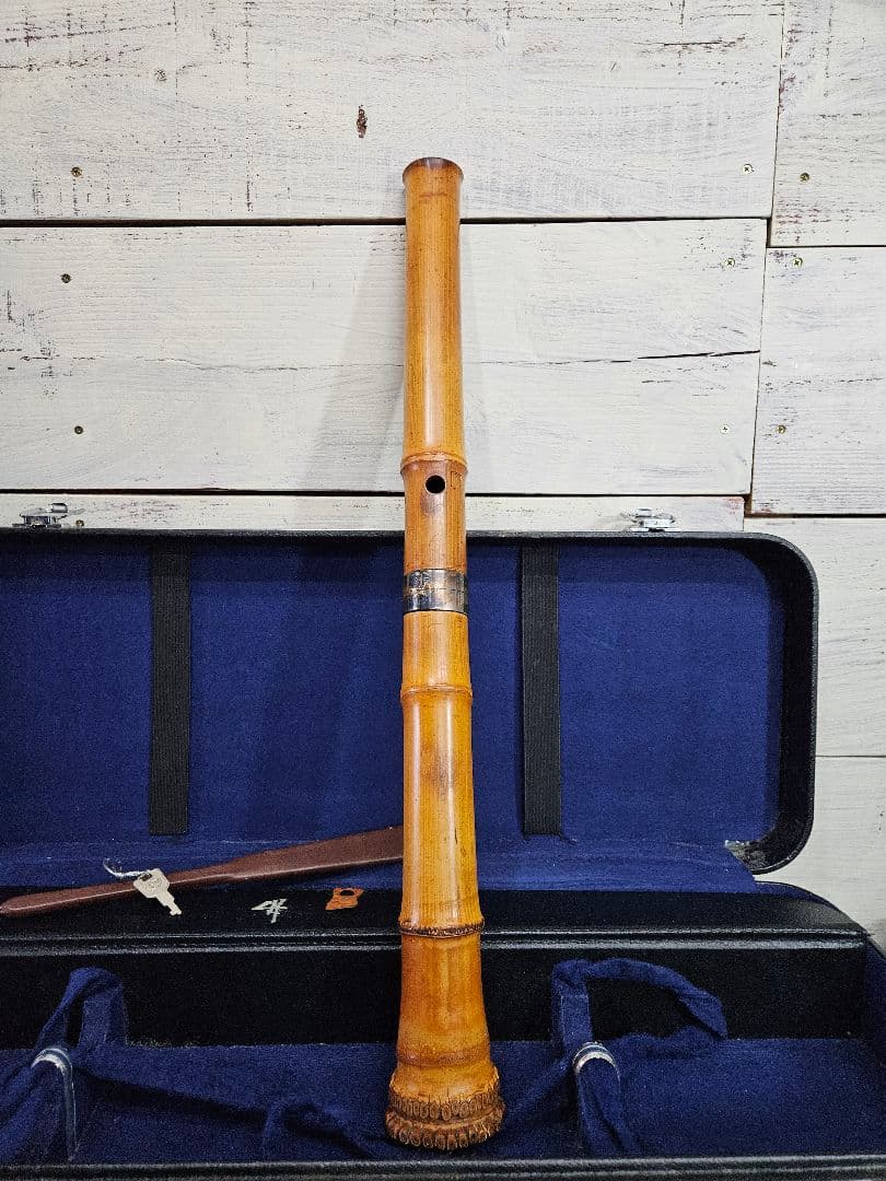 尺八 在銘 銀継 約54㎝ 和楽器 ハードケース付き ジャパンヴィンテージ