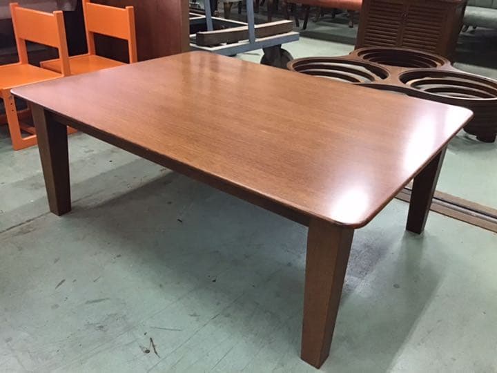 座卓　センターテーブル　天然木突板塗装　120cm 6名掛け