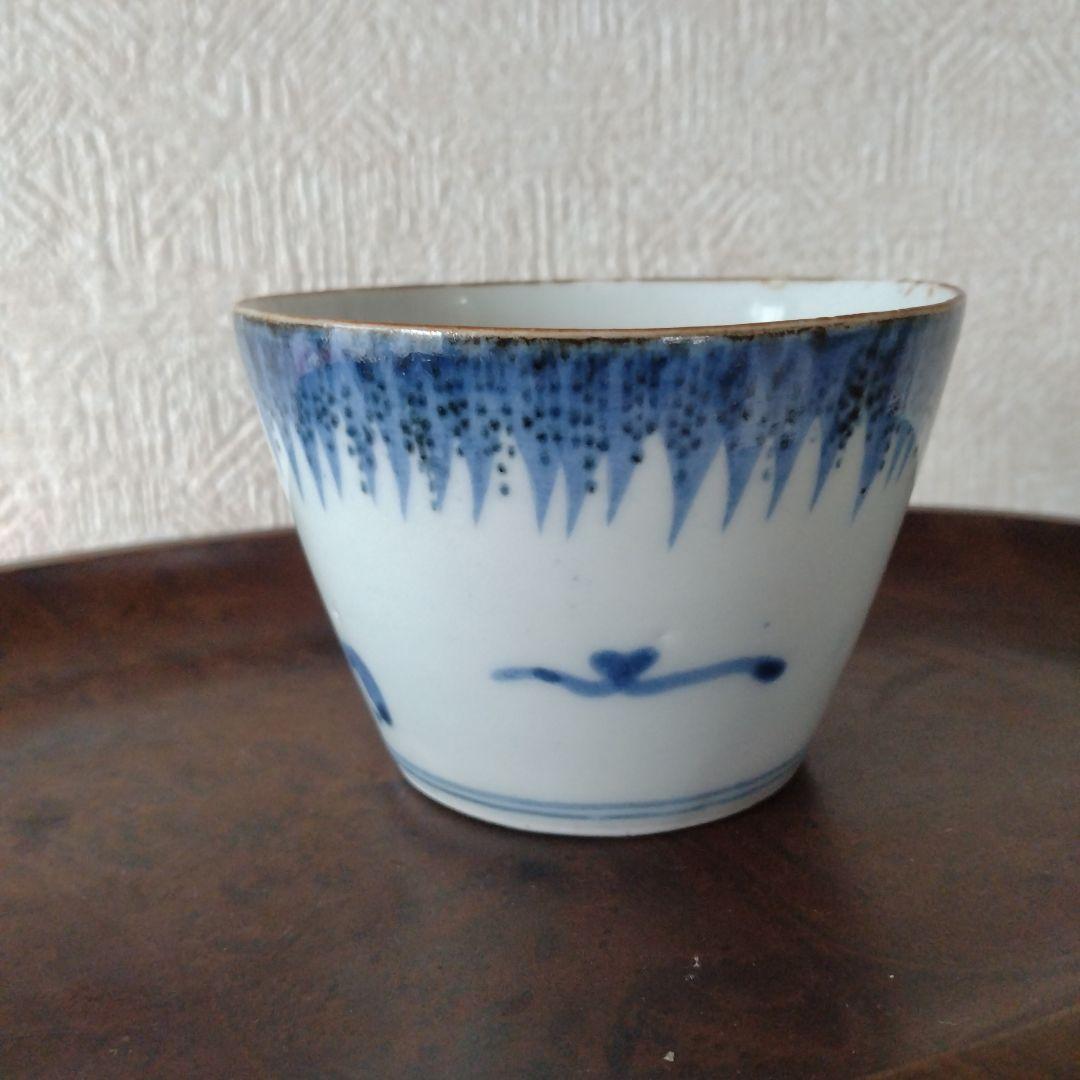 【秋の感謝セール！〜9/28まで】古伊万里染付雷獣雨降り文蕎麦猪口在銘