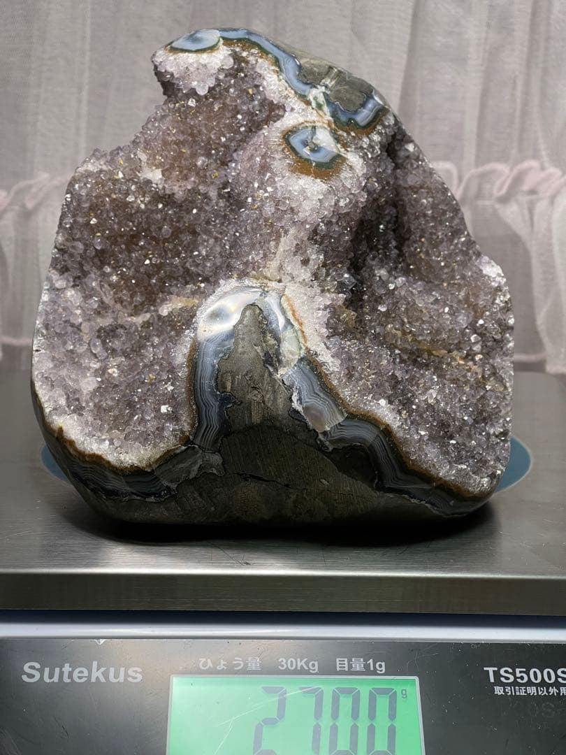 セール^_^ 天然石　原石　レッド系　アメジストクラスター 重さ2700g