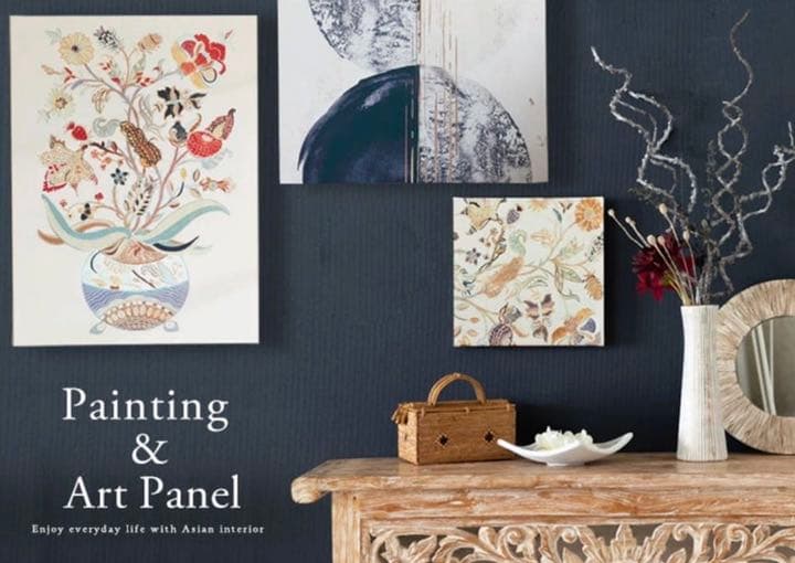 アジアン バリ島 絵画 アートパネル 和風 洋風 神秘的 花 壁掛け 家具