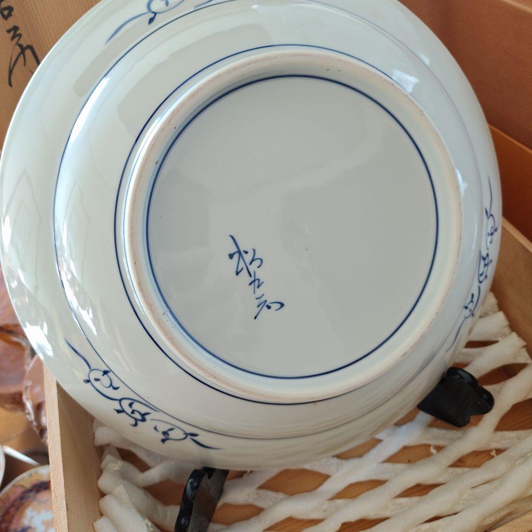 古伊万里写兜鉢　松右衛門作　大皿1枚、皿5枚のセット