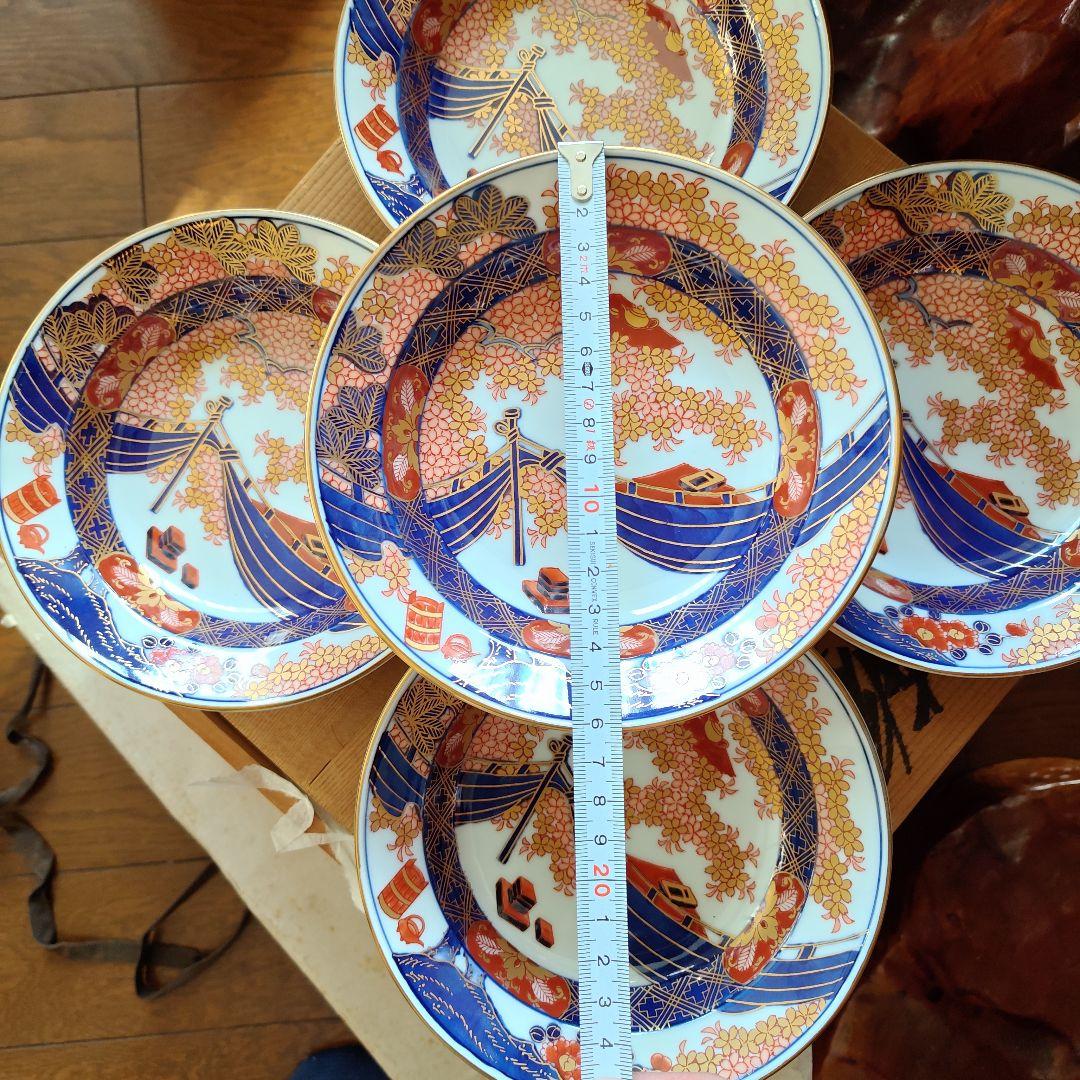 古伊万里写兜鉢　松右衛門作　大皿1枚、皿5枚のセット