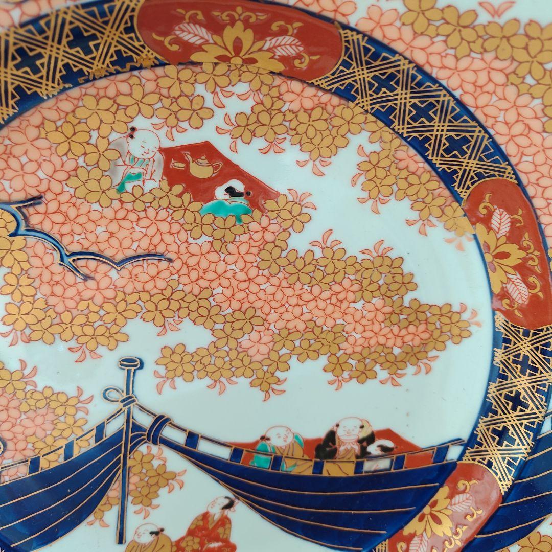 古伊万里写兜鉢　松右衛門作　大皿1枚、皿5枚のセット