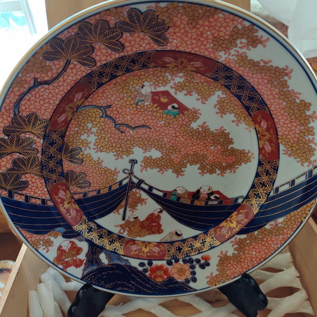 古伊万里写兜鉢　松右衛門作　大皿1枚、皿5枚のセット