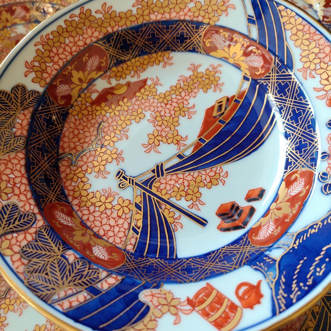 古伊万里写兜鉢　松右衛門作　大皿1枚、皿5枚のセット