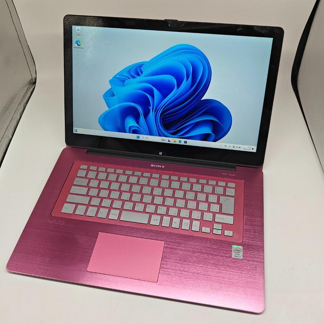 【VAIO】高速i7 SSD500GB 16GB ピンク タッチパネルノートPC