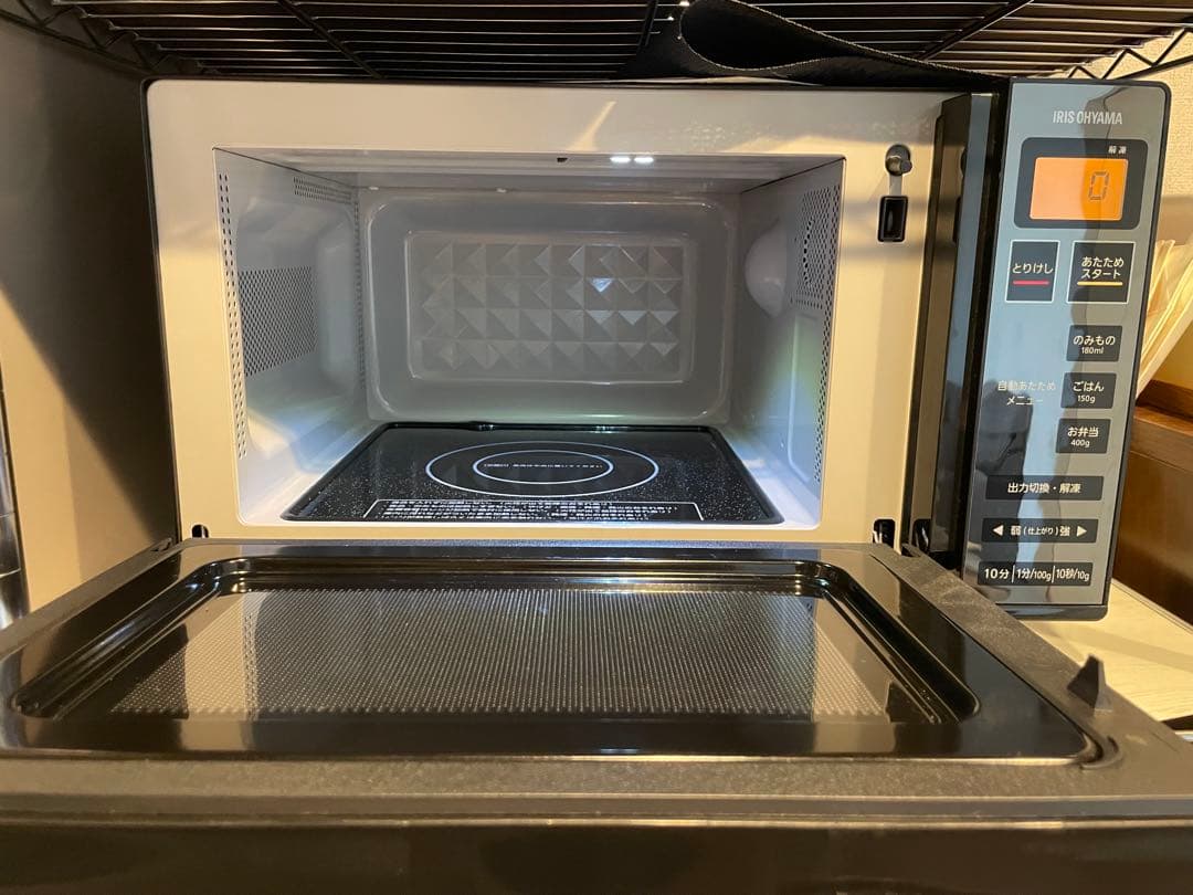 【美品】IRIS OHYAMA 電子レンジ ブラック　MO-FM1804-B