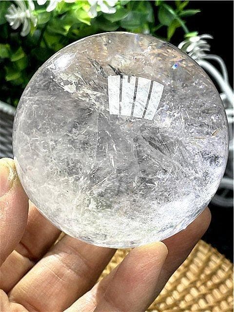 AAA級天然レインボー水晶丸玉B90B1/160B02B