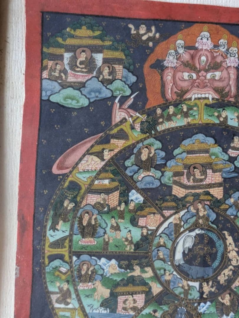 曼荼羅　六道輪廻図　骨董品　保存品