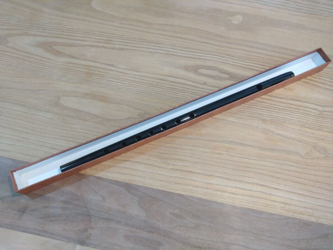 【ハンドメイド品】黒柿　笛　横笛　和楽器　7本調子　ドレミ調　一点物　未使用品③