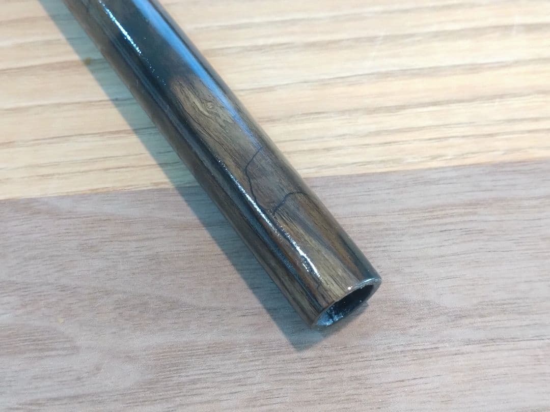 【ハンドメイド品】黒柿　笛　横笛　和楽器　7本調子　ドレミ調　一点物　未使用品③