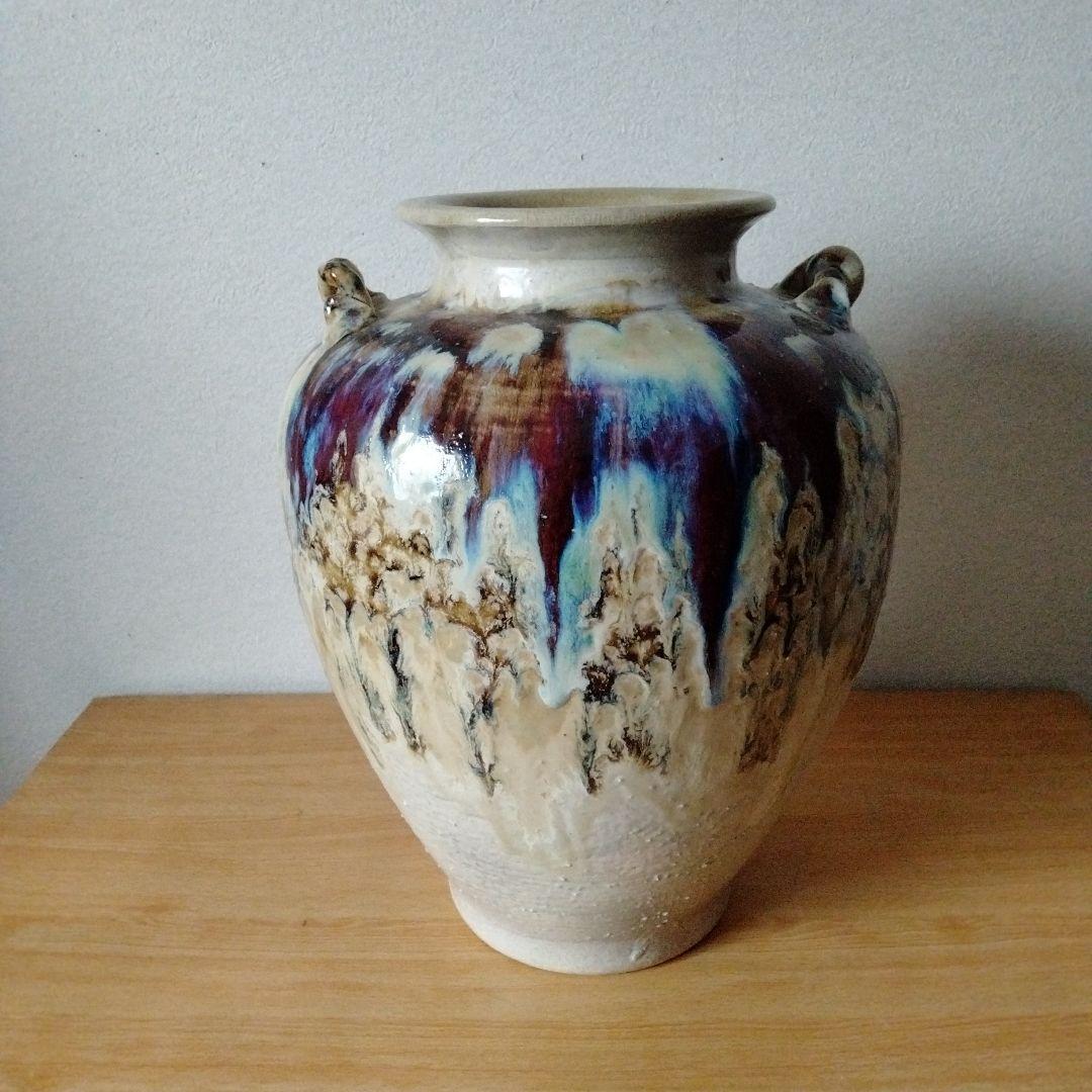 信楽焼　八山造　花瓶　壺　骨董品　アンティーク　口径14円周75高さ30.5