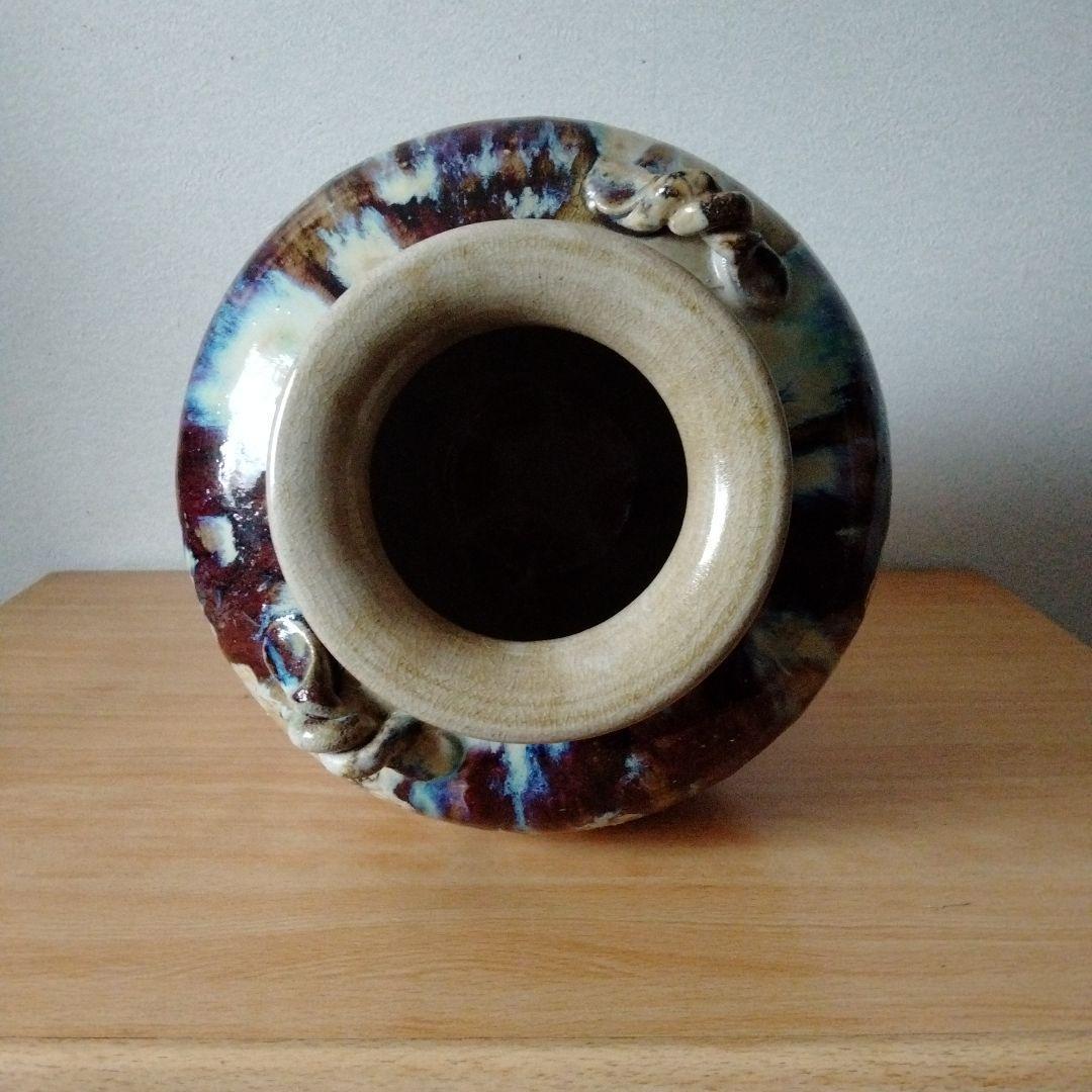 信楽焼　八山造　花瓶　壺　骨董品　アンティーク　口径14円周75高さ30.5