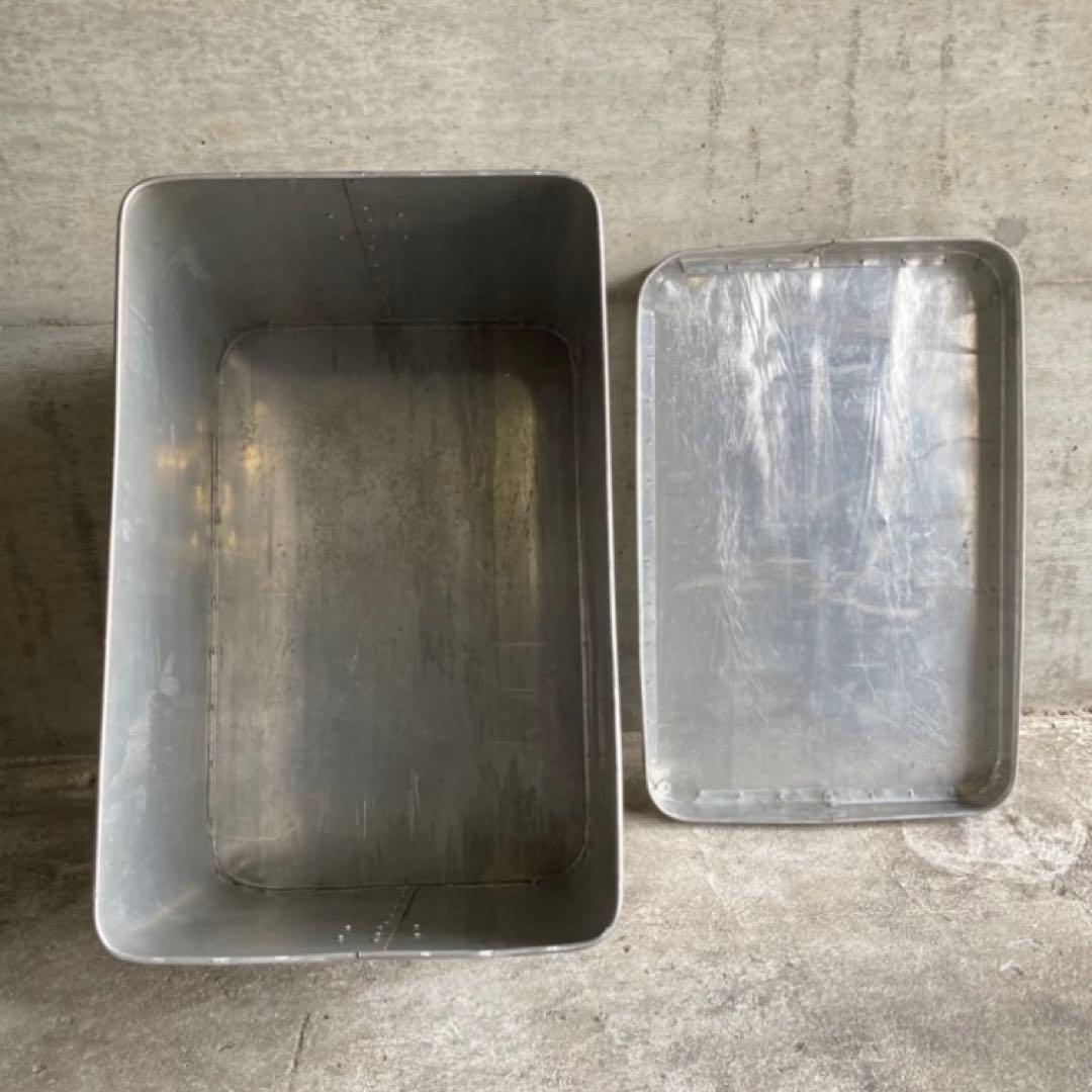 ケース ボックス 金属 アルミ 収納 リベット レトロ ヴィンテージ