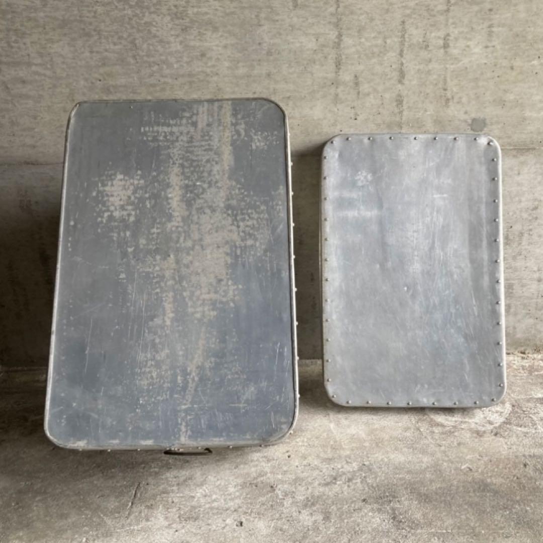 ケース ボックス 金属 アルミ 収納 リベット レトロ ヴィンテージ