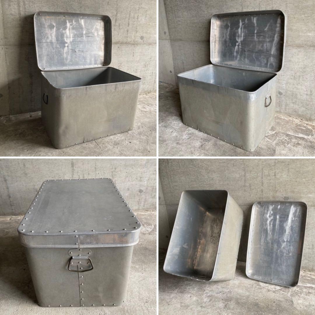 ケース ボックス 金属 アルミ 収納 リベット レトロ ヴィンテージ