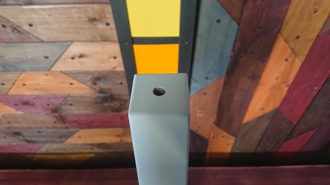 マットホワイトでアイアンな極太鉄脚♪ 50×100×650mm 波型 4脚ver